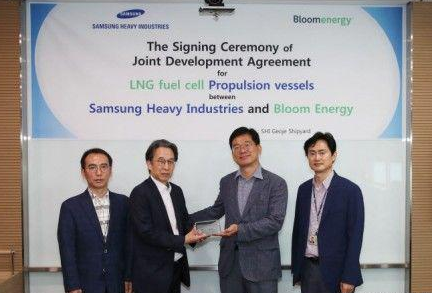 三星重工与Bloom Energy签署协议，开发燃料电池动力船舶